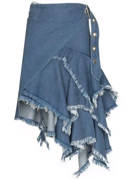 Marques'Almeida джинсовая юбка асимметричного кроя с оборками