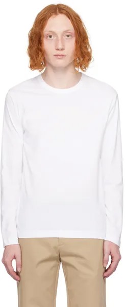 Белая футболка с длинным рукавом с принтом Comme Des Garcons