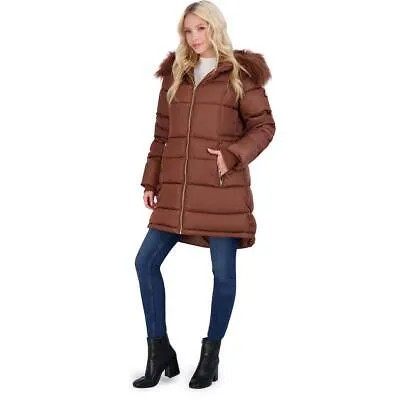 Jessica Simpson Womens Tan Теплый пуховик из искусственного меха Верхняя одежда S BHFO 5782