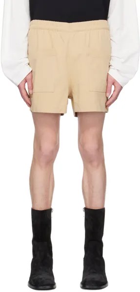 Бежевые шорты с накладными карманами Dries Van Noten