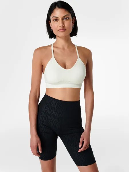 Бесшовный спортивный бюстгальтер Sweaty Betty Mindful, Lily White