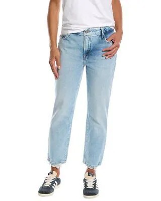 Прямые женские джинсы Good American Girlfriend цвета индиго Petite Petite