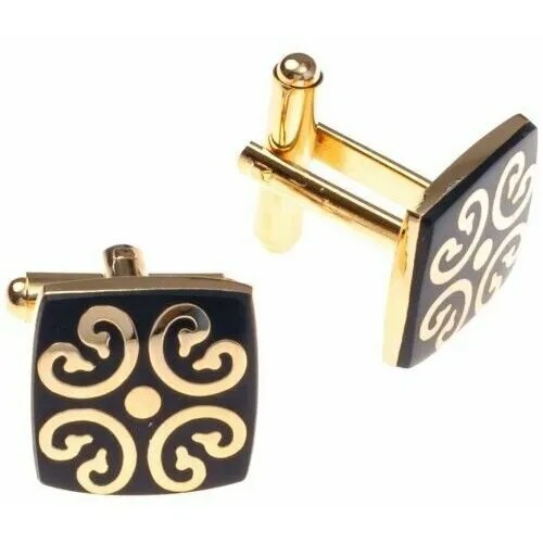 Запонки WowMan Jewelry, золотой, черный