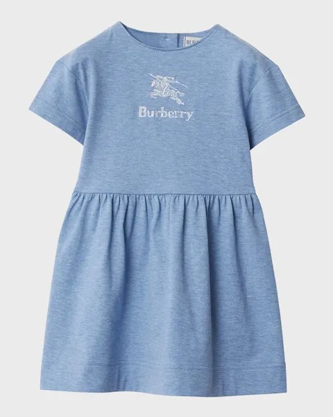 Трикотажное платье с короткими рукавами Rhonda EKD для девочек Burberry, цвет Light Blue Melange