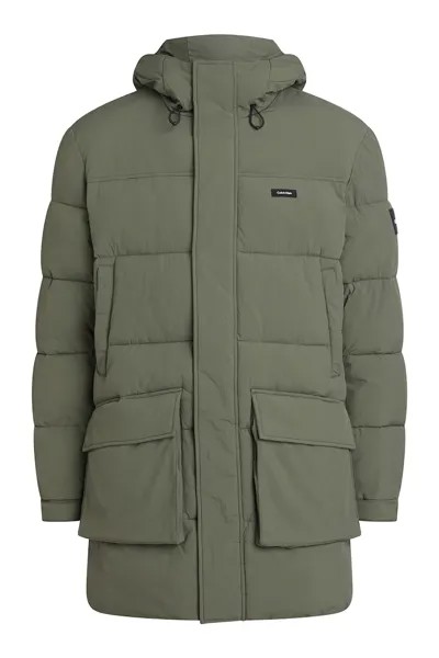Утепленная зимняя куртка с карманами Calvin Klein, хаки