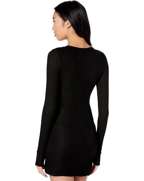 Платье Michael Lauren Mullins Long Sleeve Dress w/ Center Front Cutout, черный