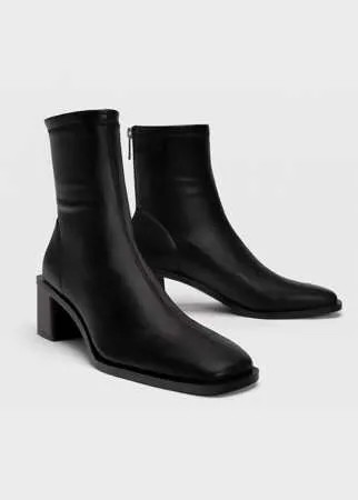 Stradivarius Черные Ботильоны На Высоком Каблуке Черный 41