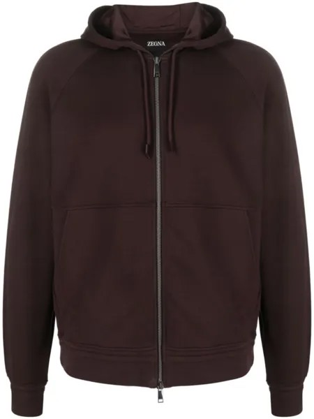 Zegna куртка с капюшоном и кулиской, фиолетовый