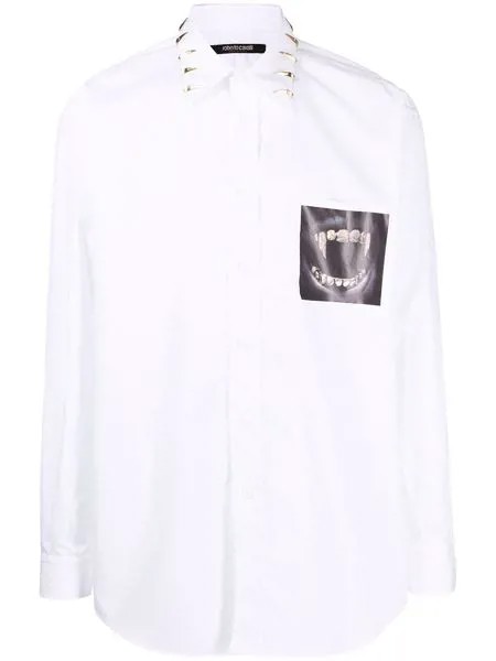 Roberto Cavalli рубашка с длинными рукавами и графичным принтом