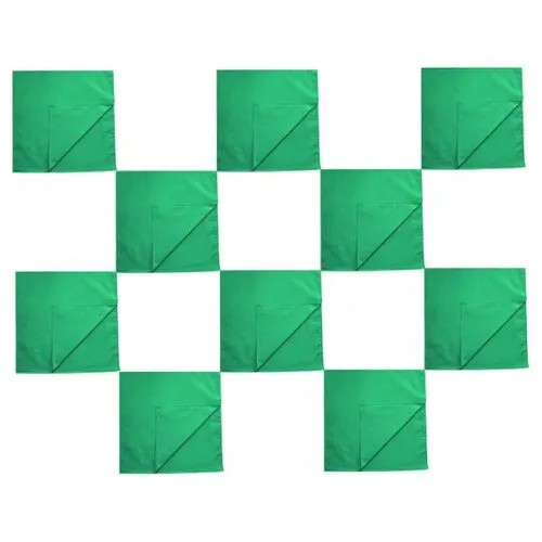 Банданы однотонные, цвет зеленый, 55 х 55 см (Набор 10 шт.)