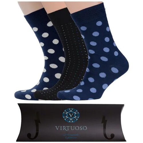 Мужские носки Virtuoso, 3 пары, фантазийные, размер 25 (38-40), мультиколор