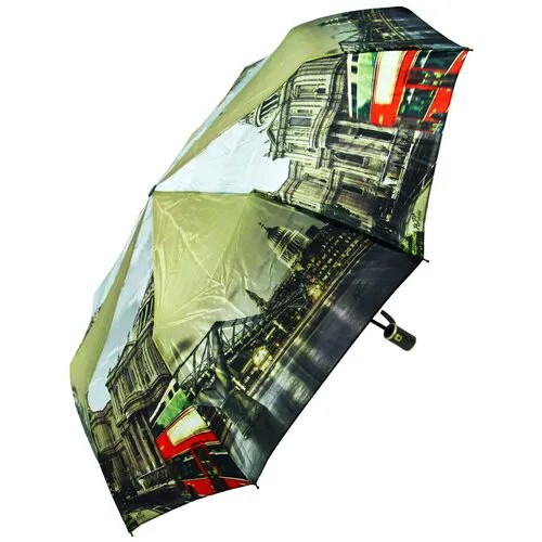 Зонт Popular, автомат, 3 сложения, купол 105 см., 10 спиц, система «антиветер», чехол в комплекте, для женщин, мультиколор