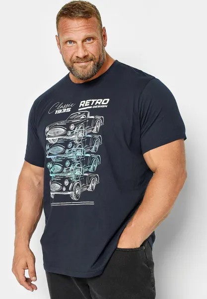 Футболка с принтом RETRO CAR PRINT BadRhino, цвет blue