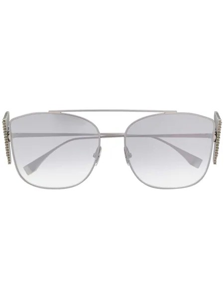 Fendi Eyewear солнцезащитные очки в массивной оправе с логотипом FF