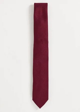 Бордовый фактурный галстук ASOS DESIGN-Красный