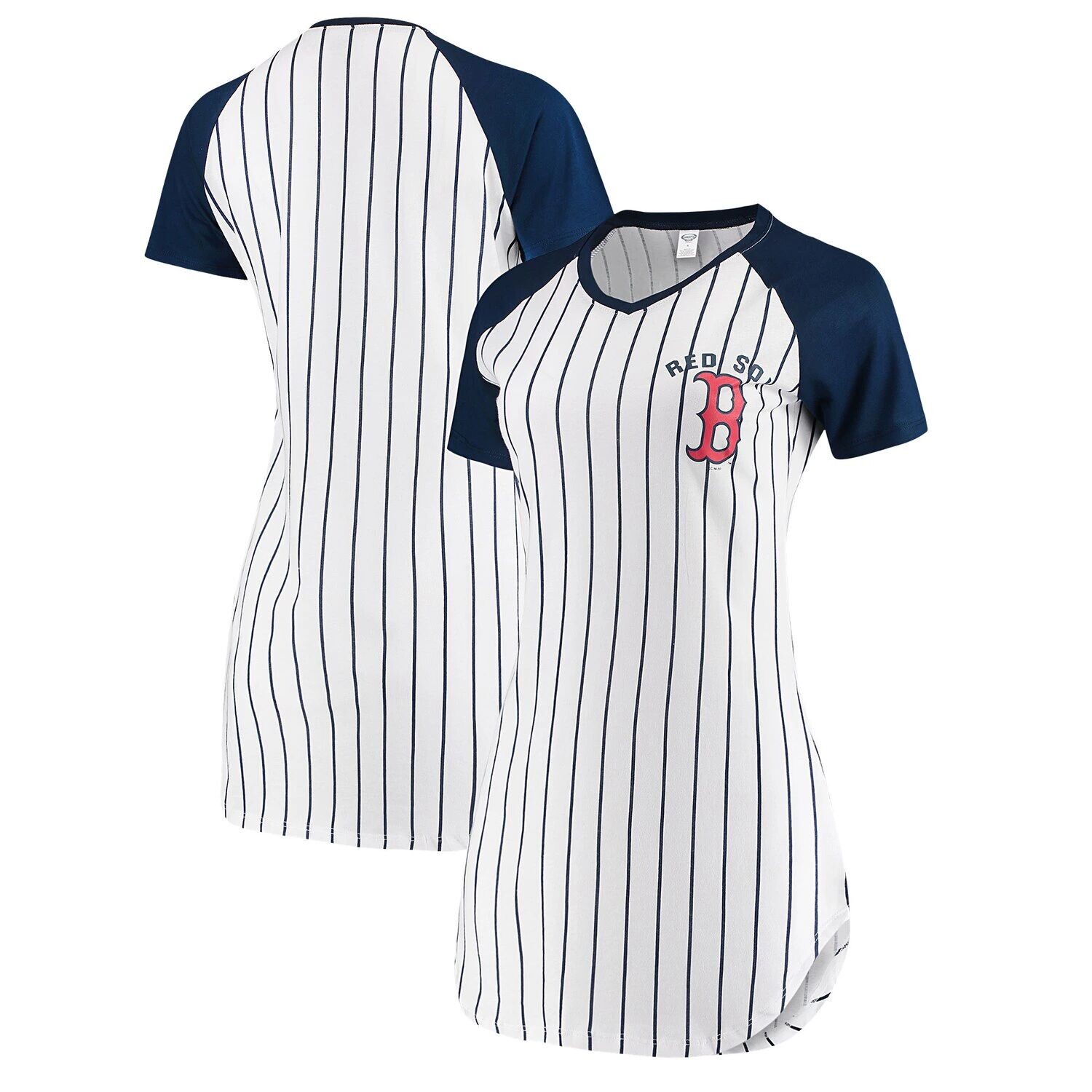 Женская ночная рубашка в тонкую полоску Concepts Sport белая Boston Red Sox Vigor