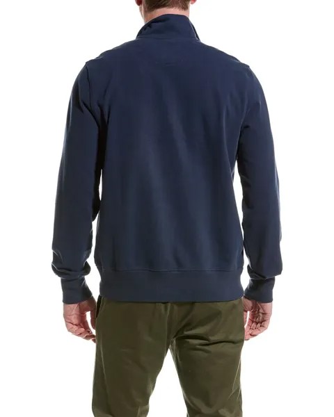 Замшевый пуловер Brooks Brothers с молнией 1/2, синий