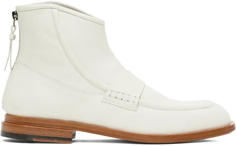 Эксклюзивные белые ботинки Carnaby Ice на молнии TAAKK SSENSE
