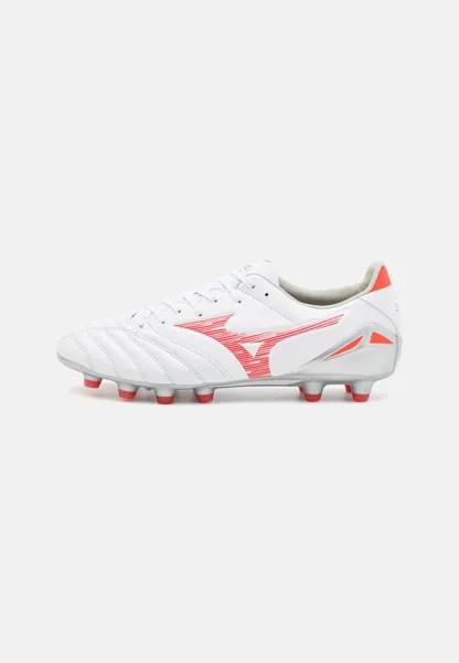 Футбольные бутсы с шипами MORELIA NEO IV PRO Mizuno, цвет white/radiant red/ hot coral