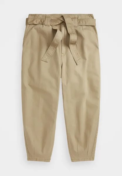Тканевые брюки BELTED TWILL TAPERED CROP PANT Ralph Lauren, хаки