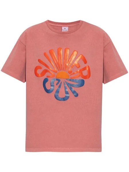 Хлопковая футболка с надписью PS Paul Smith, красная