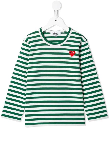 Comme Des Garçons Play Kids футболка с вышитым логотипом