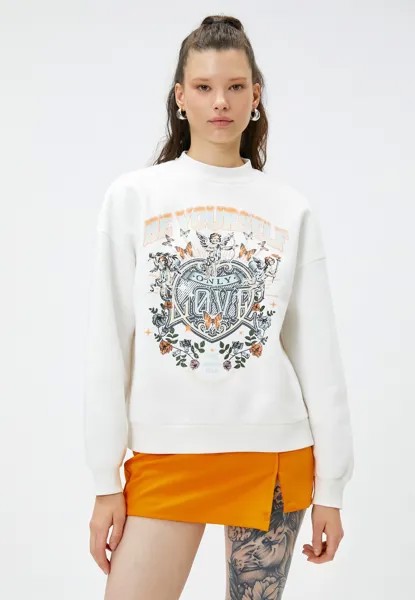 Толстовка LONG SLEEVE RIBBED PRINTED CREW NECK Koton, поджаренный