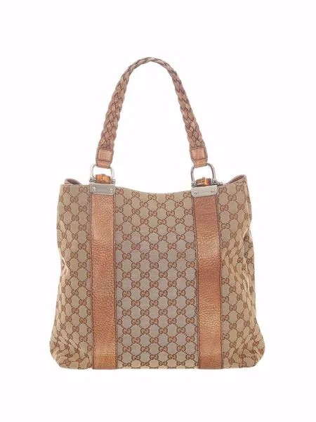 Gucci Pre-Owned сумка-тоут Bamboo GG Canvas Libeccio