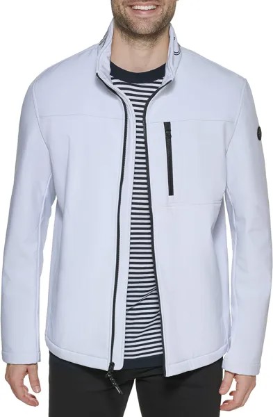 Куртка Men's Water Resistant Soft Shell Open Bottom Jacket (Standard and Big & Tall) Calvin Klein, цвет Crisp White