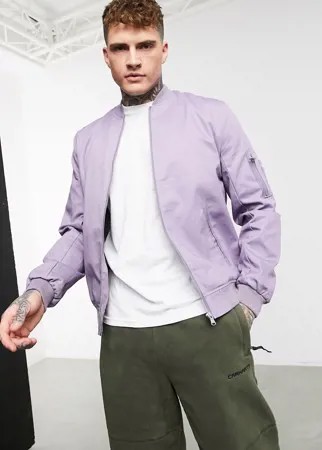 Фиолетовый бомбер с карманом MA-1 ASOS DESIGN