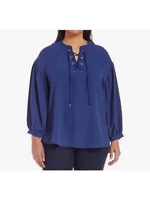 LAUREN RALPH LAUREN Женская темно-синяя блузка с рукавами для работы, туника, топ плюс 3X