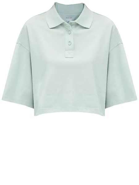 Рубашка Bottega Veneta Cropped polo, светло-синий