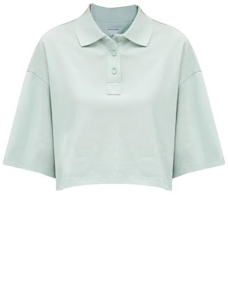 Рубашка Bottega Veneta Cropped polo, светло-синий