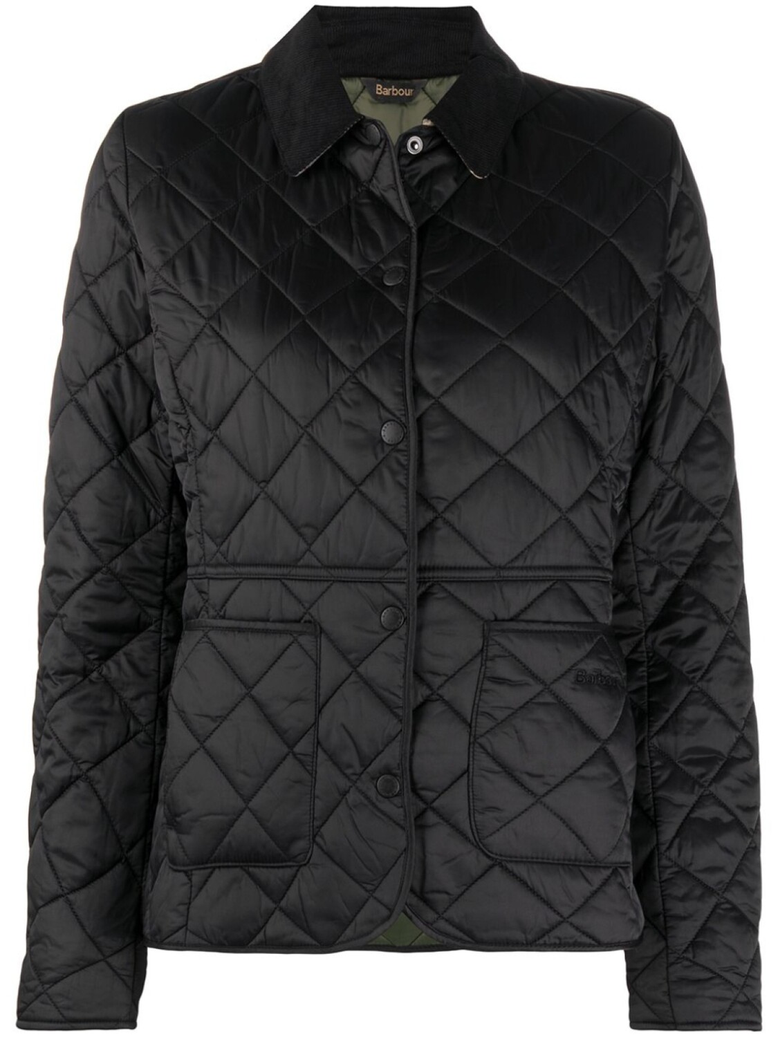 Стеганая приталенная куртка Barbour, черный
