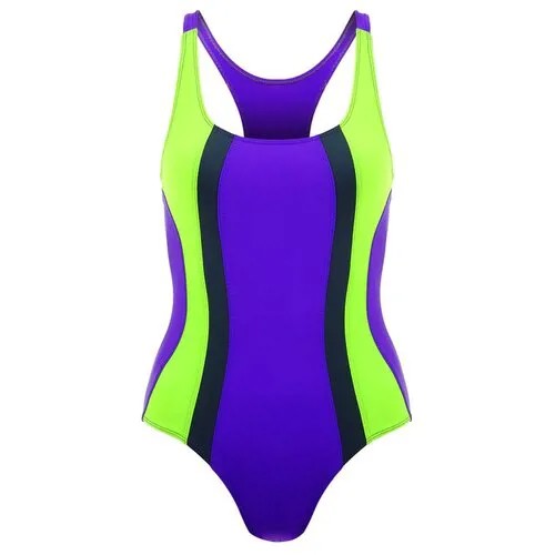 Купальник гимнастический ONLITOP, размер 38, фиолетовый, зеленый
