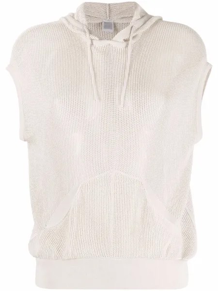 Eleventy open-knit sleeveless hoodie