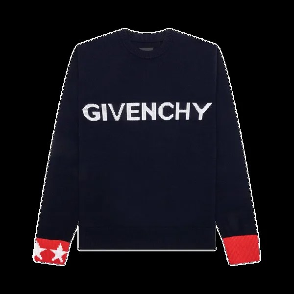 Свитер Givenchy Logo Intarsia 'Navy/Red', синий