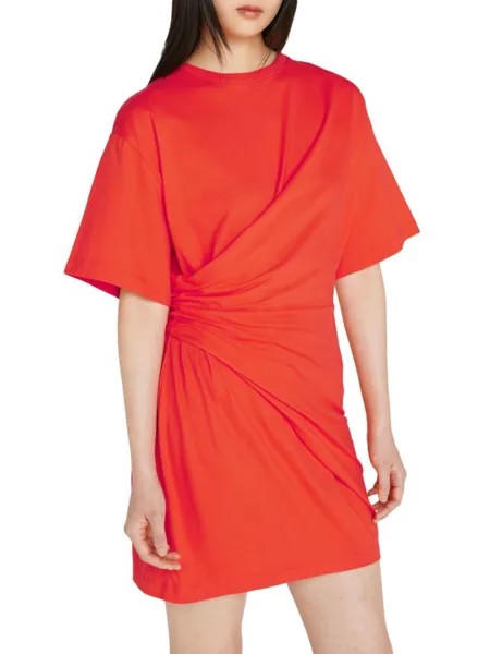 Вязаное мини-платье с драпировкой Frame, цвет Red Orange