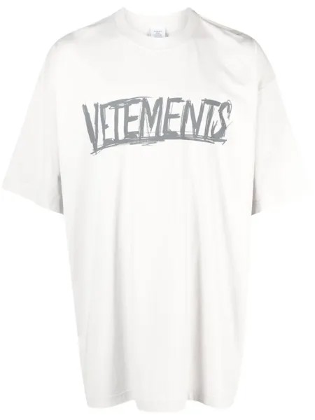 VETEMENTS футболка с графичным принтом, нейтральный цвет