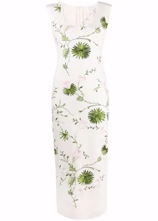 Giambattista Valli платье миди с цветочной вышивкой