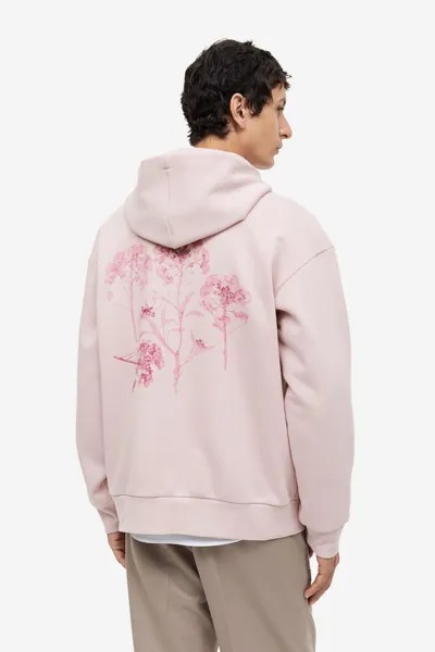 Толстовка свободного кроя с принтом H&M, розовый