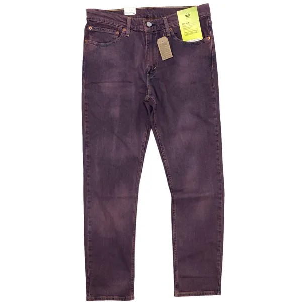 Мужские джинсы Levis 511 Slim Red Garment Dye Бордовые эластичные джинсы