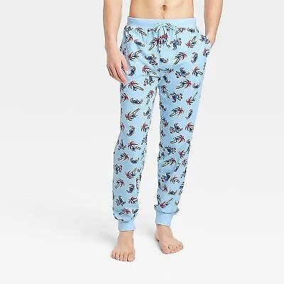 Мужские пижамные брюки-джоггеры Disney Americana Stitch Jogger — светло-голубые, размер XL