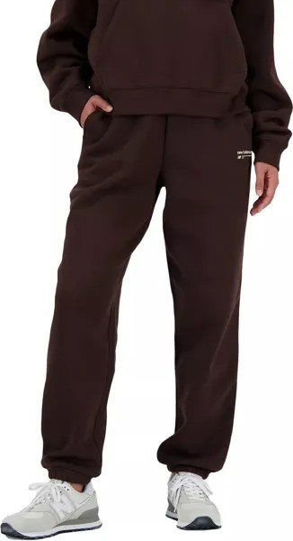 Женские спортивные штаны New Balance Linear Heritage с начесом сзади, черный
