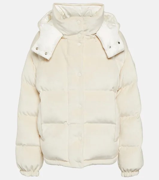 Пуховик Daos из синели MONCLER, бежевый