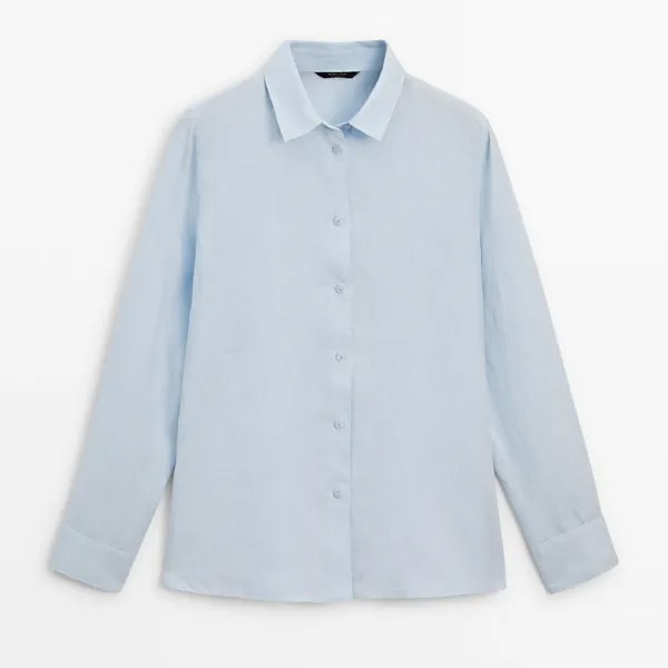 Рубашка Massimo Dutti 100% Linen, голубой