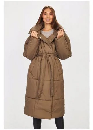 Куртка  Baon, демисезон/зима, средней длины, силуэт прилегающий, пояс/ремень, карманы, размер 50, черный