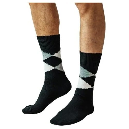 Мужские носки HOLTY, 1 пара, классические, вязаные, износостойкие, размер 25 (размер 40), черный