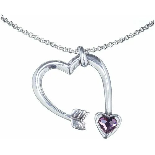 Колье Ciclon, Cuore, сердце со вставкой из чешского стекла, CN-22E800 розовый
