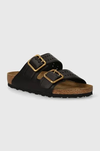 Кожаные шлепанцы Arizona Bold Gap Birkenstock, черный